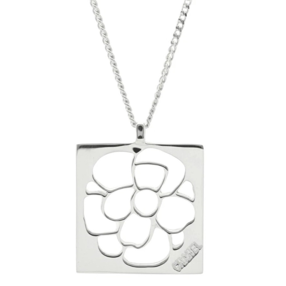 CHANEL Open Camillia 925 Sterling Silver Necklace - Picture 4 of 12